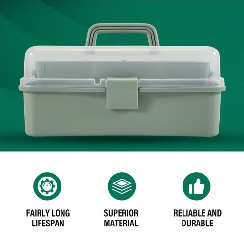 3-Layer Plastic Dividing Storage Box  Organizer and Storage with Adjustable Spacers Portable Handled Organizer 1