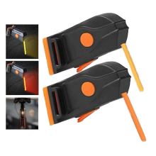 Bike Tail Light, Rechargeable USB Bicycle Rear Cycling for Any Type of Seatpost(Yellow+Red)(Black)