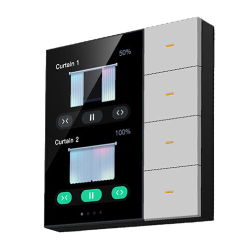 3pcs 3.5 Inch  Wall  Touch Screen 4 Groups  8-Way Scene  Sensor Dimming  Tuya Zigbee B 1