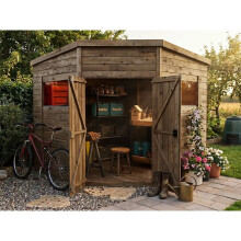 Overlord Modular Corner Shed W8' x D8' / W2.4m x D2.4m Dunster House