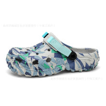 (Gray blue, 42) Men Summer Closed Toe Breathable Soft Sole Beach Clogs Slip On Sandals