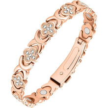 Bracelet magnétique en cuivre ultra-résistant (5X) pour femme, aimants elliptiques, bracelet magnétique en cuivre pur, fermoir papillon