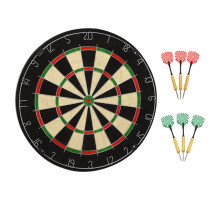 Dartboard Set Steel Tip Dart Board Target Board with 6 Steel-Tip Dart Accessories