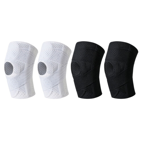 Adjustable Knee Brace with Side Stabilizers Patella-Black XXL 1