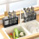 Countertop Cutlery Drying Holder Cutlery Drainer Tableware Holder Box Tabletop Separated Fork Chopstick Storage Black 4