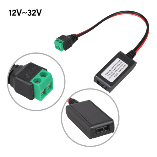 2Pin-terminals naar USB A-converterkabel Snoerdraad Ondersteunt 1