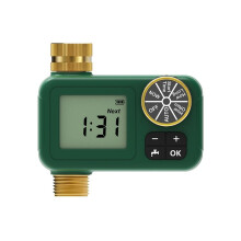 Water Timer 1-Outlet Waterproof Brass Inlet Outlet Rotary Knob Button Control LCD Display Screen IP55 Child Lock