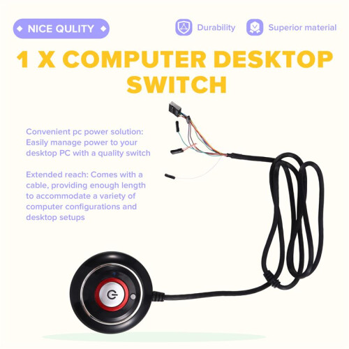 Computer Desktop  Button with Dual USB Port Desktop Host External Start Button Paste Type Swich 1