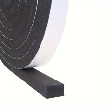 1 Roll (Width 25mm x Thickness 20mm x Length 5m Black) Self-Adhesive Foam Tape, Foam Seal Strip, Door and Window