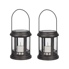 2 Stuks Solarlantaarns voor Binnen en Buiten, Hangende Tuinlantaarns met Realistische Flikkerende Vlamloze Kaars voor in de Tuin.