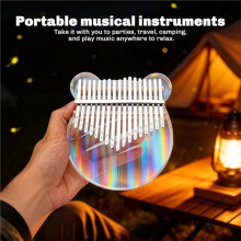 17 Key Clear Acrylic Kalimba Thumb Piano Musical Therapy Kalimba Clear Finger Piano Musical Instruments(Bear)