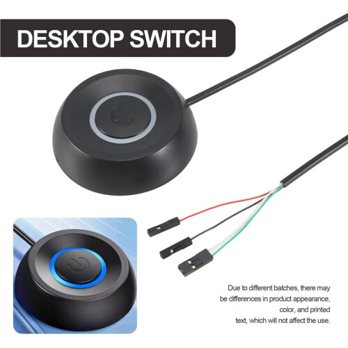 Computer Desktop  1.8m PC Motherboard External Start Power LED Light Button Extension Cable Round Startup  A