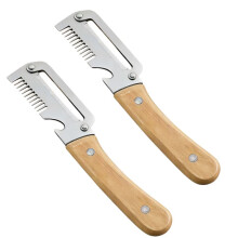 2 Pack Multi-Functional Vegetable Peeler, Multi Functional Wooden Handle Peeler and Bottle Opener, Kitchen Gadget