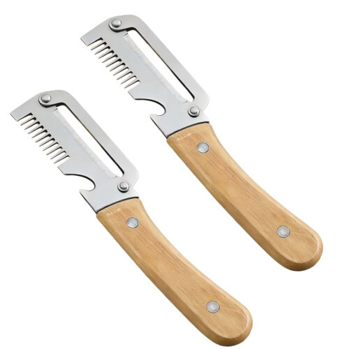 2 Pack Multi-Functional Vegetable Peeler, Multi Functional Wooden Handle Peeler and Bottle Opener, Kitchen Gadget