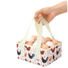 Verwijderbare Eierverzamelmand, Eiermand voor Het Verzamelen van Eieren met 9 Vakjes, Opvouwbare Canvas Eierhouder, Eierverzamelaar
