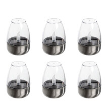 Lot de 6 Bougies Solaires Chauffe-Plat Étanches pour Lanternes D'Extérieur, Décoration de Patio, Jardin, Camping, Cour, Éclairage D'Ambiance