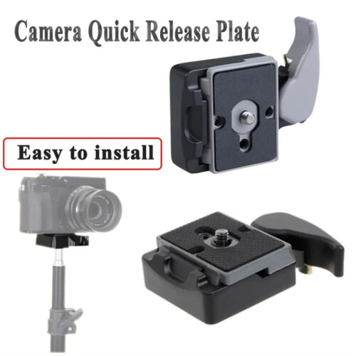 Assento de Montagem Rápida para Câmera de 1/4 Polegadas Adaptador de Montagem de Cabeças de Tripé de Metal Universal para Tripé de Placa 1