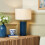 Litecraft Erin Embossed Ceramic Table Lamp - Blue 5