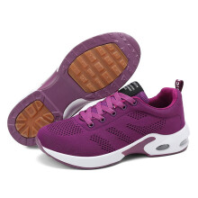 (1727 purple anti-slip patch, 35) New Men Women Tight Mesh Flyknit Sneakers All Match Comfort Casual Sports Walking Shoes