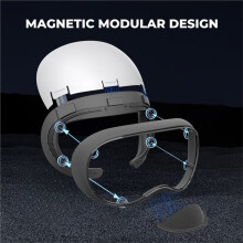 1 Pc Modular Mask with Hat Design for Quest 3, Magnetic Face Cover with Detachable Cap, for Meta Quest 3 Accessories