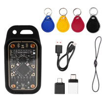 Acrylic Chameleon V3.0 RFID  Chip Reader+4PCS UID Keychain 125Khz 13.56Mhz ID IC  Card Tag Copyer