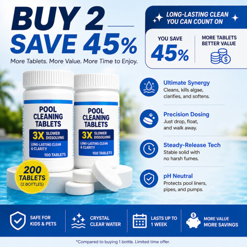 50/100pcs Dissolving Pool Maintenance Tablets Keep Water-50pcs 2