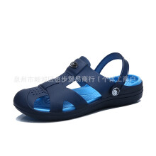 (Blue, 42) Men Summer Breathable Slip On Closed Toe Sandals Soft Sole Beach Clogs Jelly Water Shoes