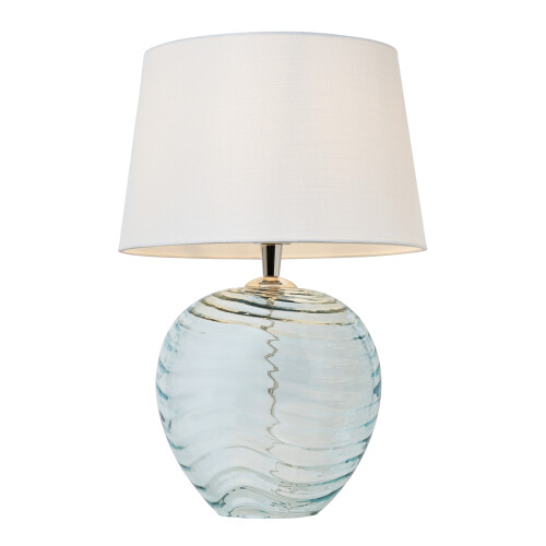 Litecraft Nina Ripple Glass Table Lamp - Blue