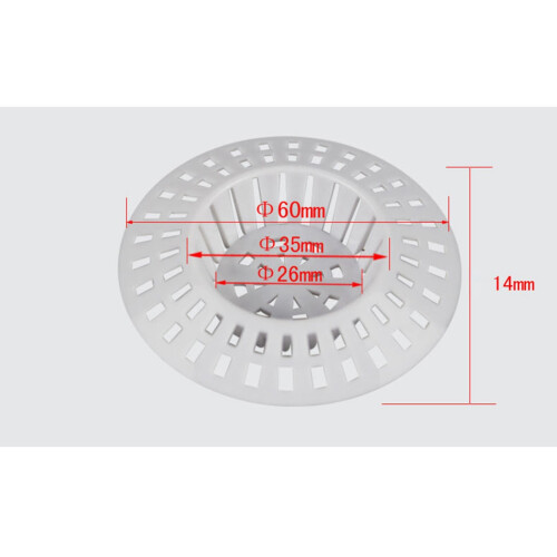 5Pcs Hair Filter Spacer Washbasin Anti Blocking White Plastic Grid Drain Hole Filter White 2