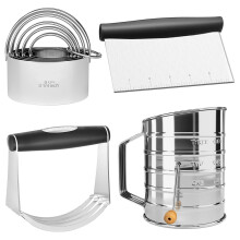 Pastry Cutter,Dough Blender,Flour Sifter and Biscuit Cutter,Stainless Steel Dough Cutter,Baking Dough Tools for Cookies