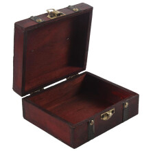 3X Wooden Vintage Lock Treasure Chest Jewelery Storage Box Case Organiser Gift