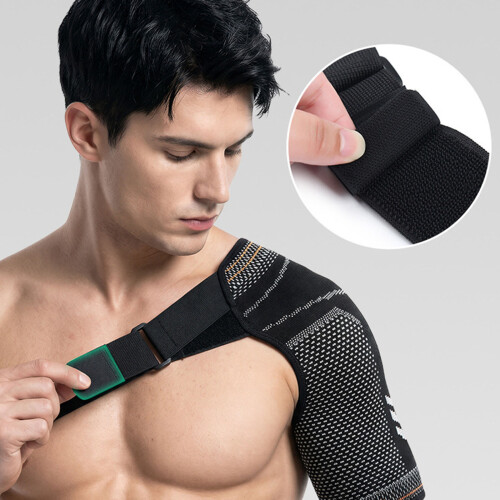 Athletic Shoulder Support Brace Adjustable Shoulder-Black L/XL 2