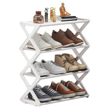 X-FöRmiges Schuhregal für zu Hause, Multifunktionales Stahlmontage-Schuhregal für Studentenwohnheime, Staubdichtes Lagerregal, Weiß