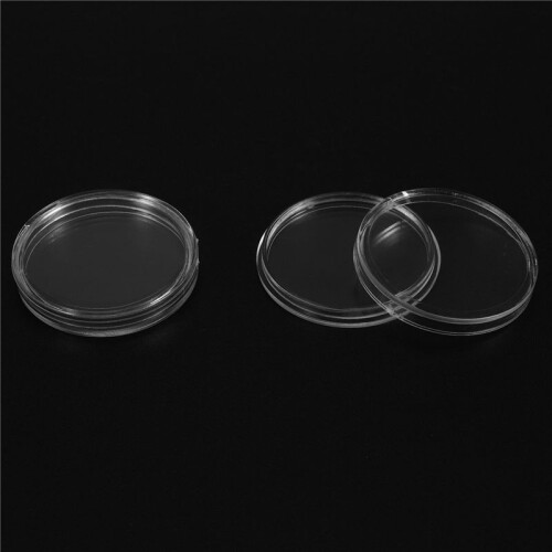 10 pcs Small round transparent plastic coin capsules box 24mm 1