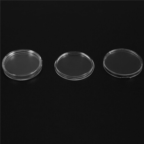 10 pcs Small round transparent plastic coin capsules box 24mm 2