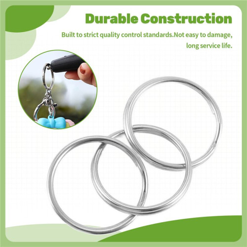 60 Pcs 20mm Outside Dia Universal Split Key Rings Keychain Holders 2