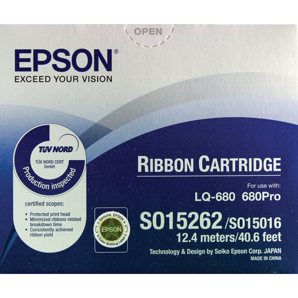 Epson Sidm Ribbon Cartridge C13s015262 Black
