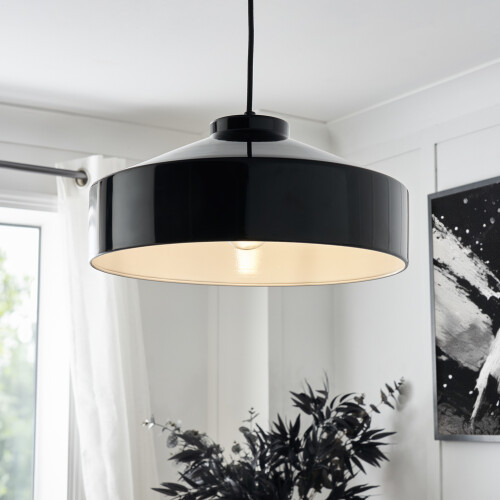 Litecraft Kye Ceiling Pendant Light - Glossy Black 1