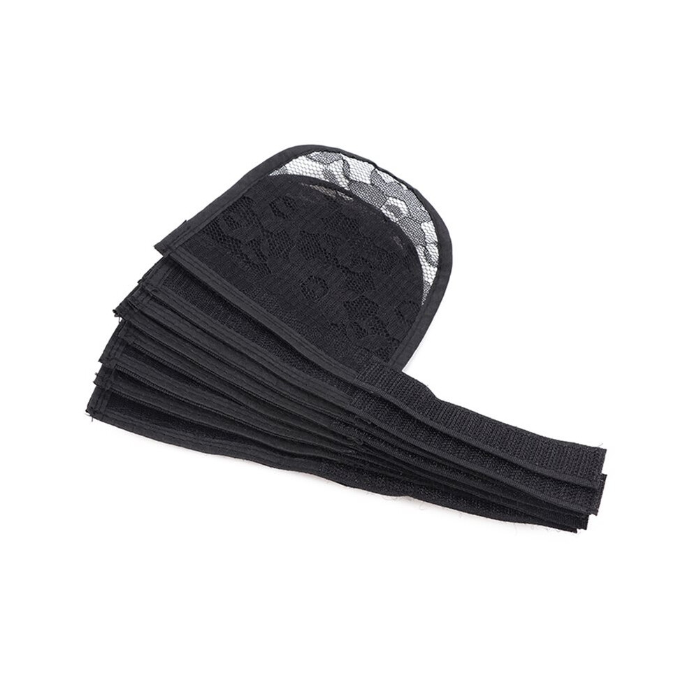Ponytail Net Base Hair Net for Making Ponytail Hair Extension Black Tail Weaving Net with Adjust Strap for Wigs Making