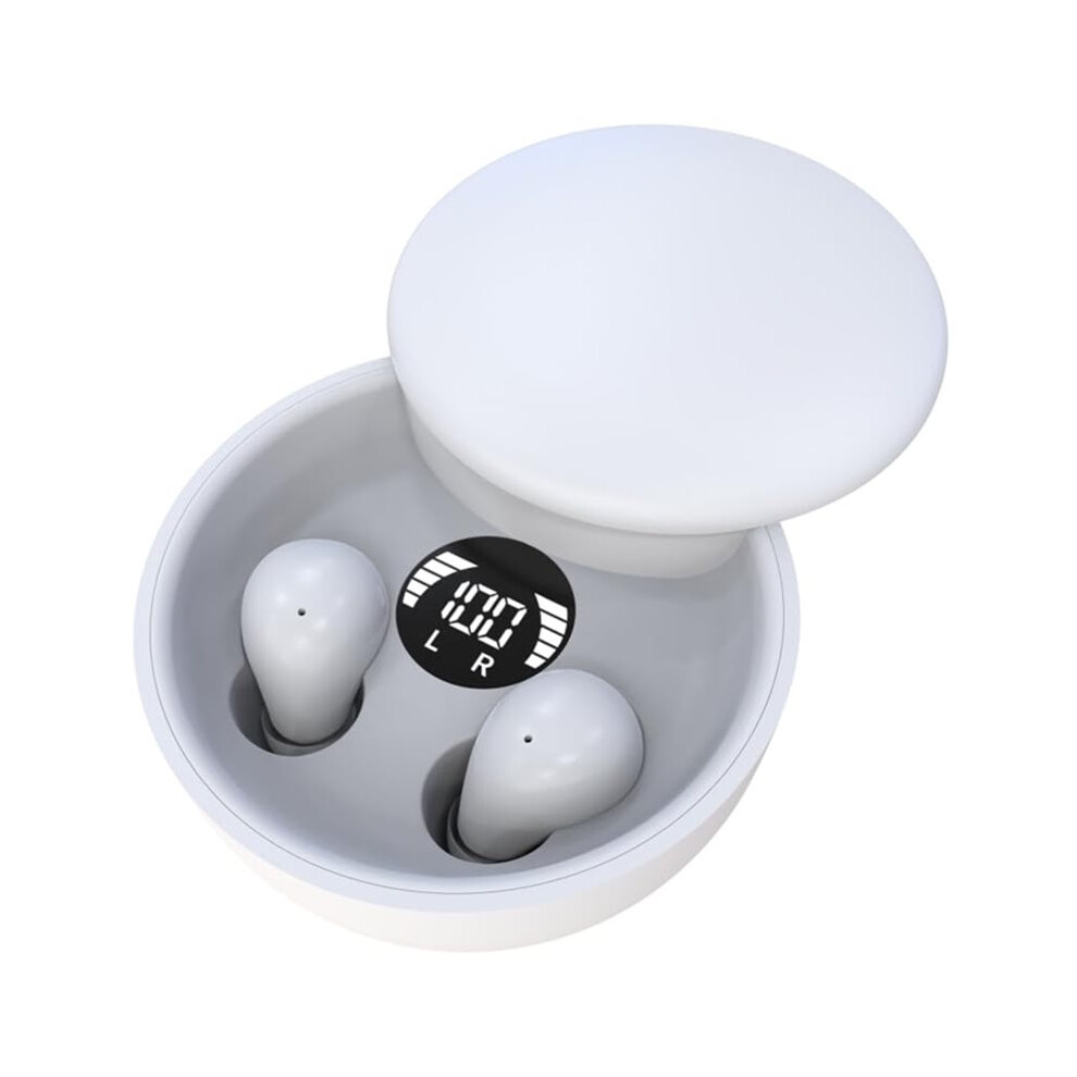 Invisibles Earphones 5.4 Wireless Earbuds Noise Reduction Sleeping Sport Earphones Working Earbuds B White 4712070369555