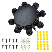 Boîte de Jonction Étanche IP68 pour Extérieur, Connecteur de Fil M25 à 8 Voies, Protection pour Câbles Électriques