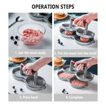 Two At A Round Shape Hamburger Press Aluminum Alloy Hamburger Meat Beef Grill Burger Press Food Mold Kichen Tool