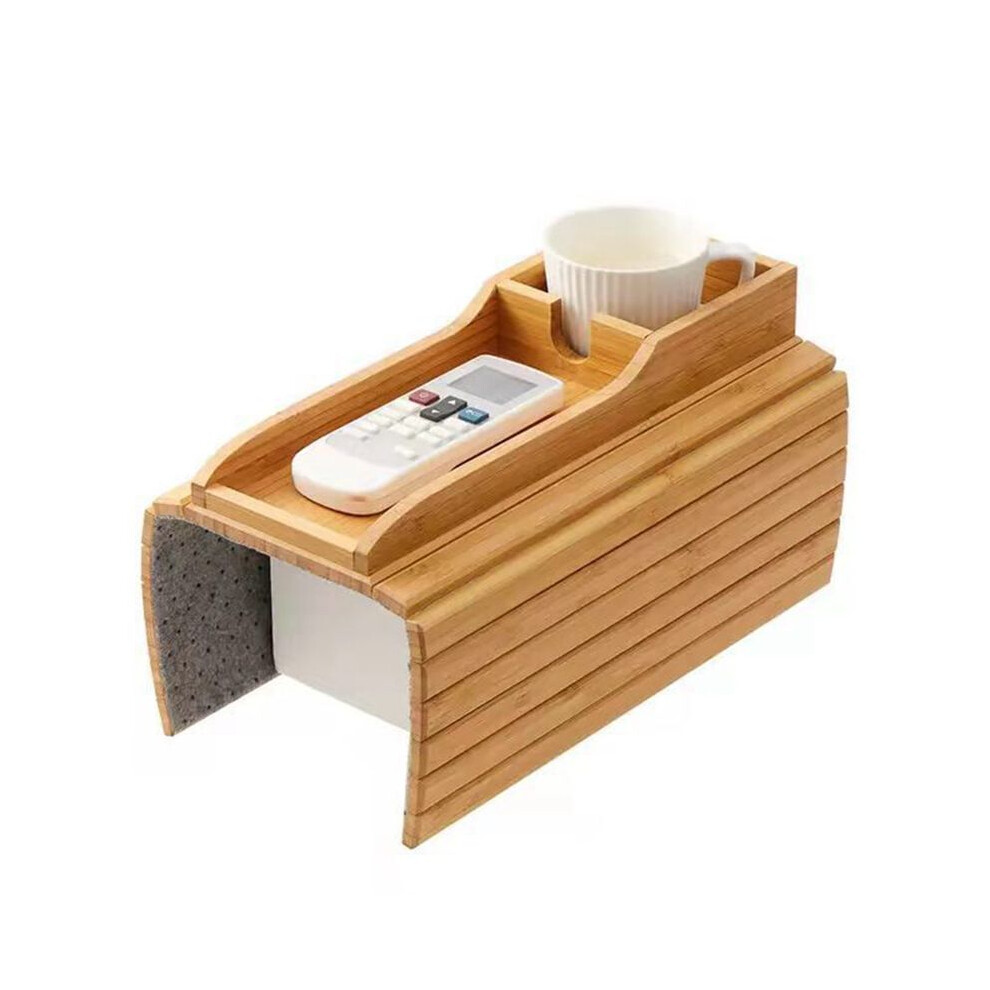 Couch Cup Holder, Couch Drink Holder, Natural Bamboo Sofa Cup Holder Armrest Tray, Portable Couch Arm Tray Table