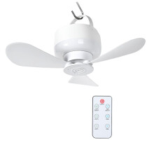 2-in-1 Camping Fan with LED Light Portable Rechargeable Battery Powered Fan with Remote for Tent, Travel, BBQ A