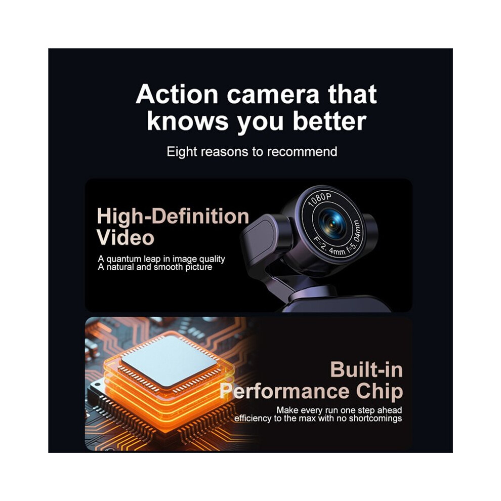 1080P Handheld Pocket Wi-Fi Camera 360 Rotation Portable Anti-Shake Camera Wearable Sports Camera Cycling Recorder 6033833592934