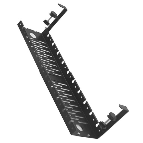 Grille-Câbles Extensible Sans Perçage Sous Bureau avec Support de Multiprise Rétractable à Pince 2