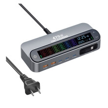 LCD-Display, GAN-Desktop-Multiport, 140-W-Type-C-Schnellladefunktion mit 65-W-Skalierbarem Ladekabel, US-Stecker, 470 W