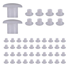 Plastic Round Shaped Cover Screw Cap Lid White 50pcs for 5mm Dia Hole