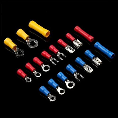 560Pcs New Insulated Cable Connector Assorted Kit Rolled Terminals Spade Butt Ring Fork Electrical Wire Crimp Lugs 1