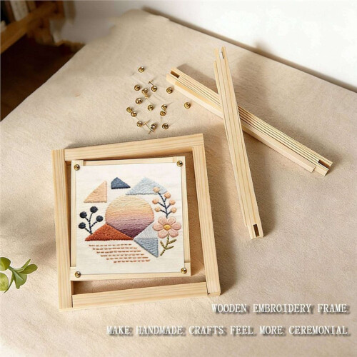 1Set Wooden Stretcher Bars for Needlework with Tacks and Remover, Multiple Sizes 2